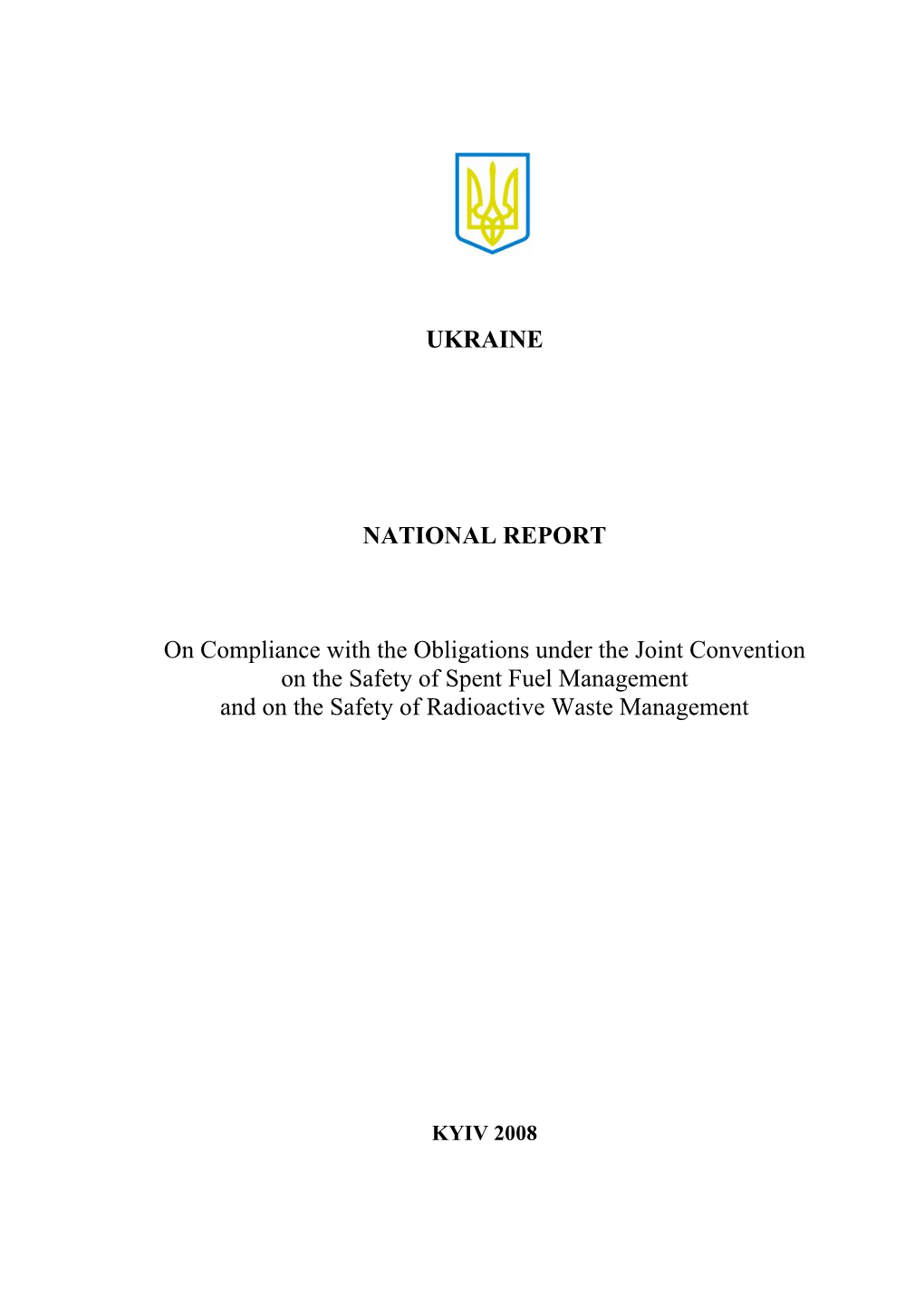 National Report. Document Developed in Compliance with The