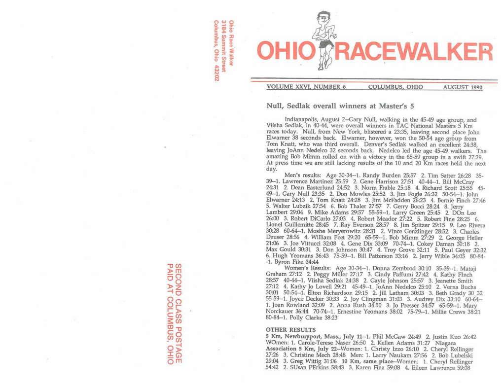 Ohio Racewalke~ ,,.; ~ W Cd N