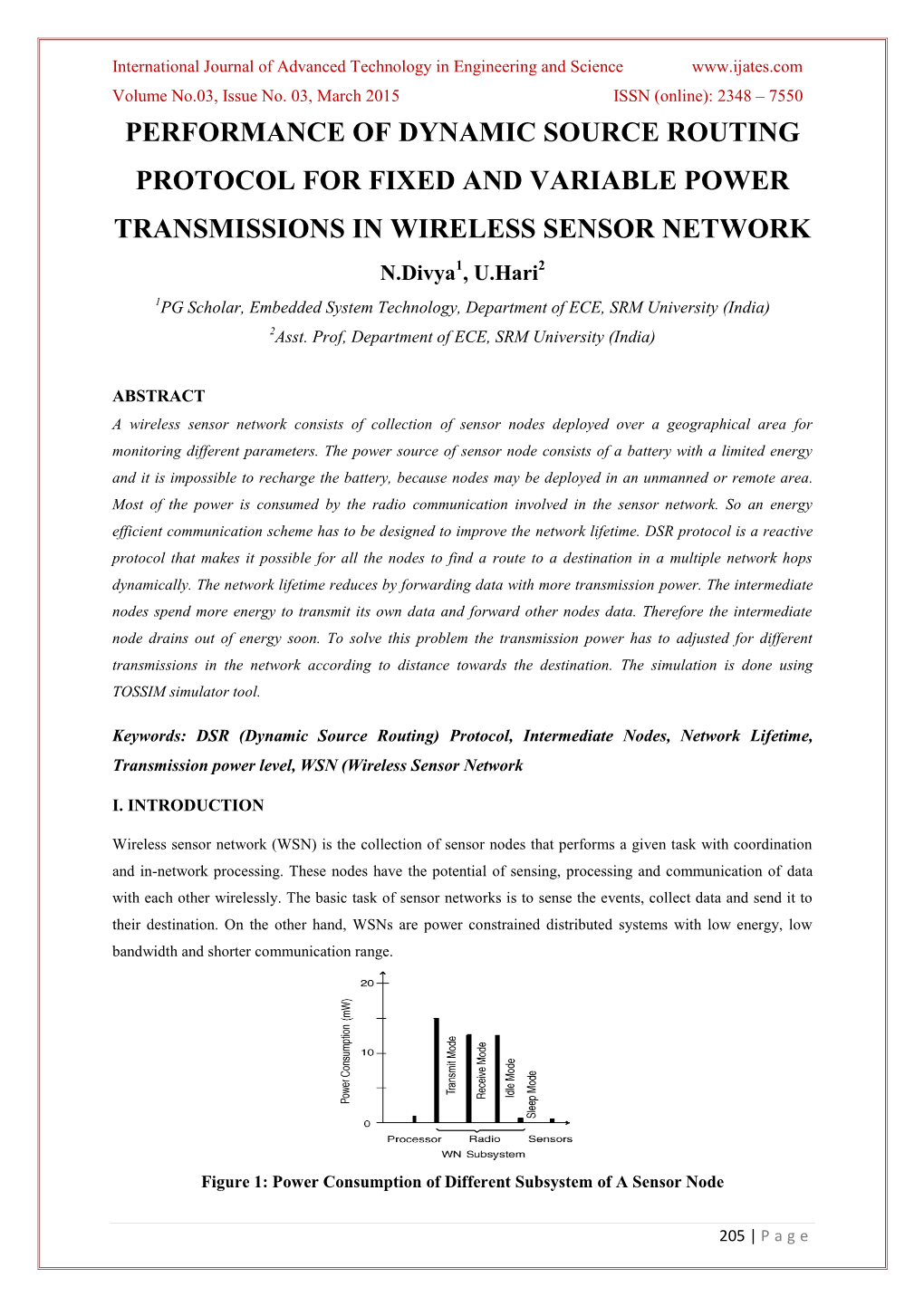 Performance of Dynamic Source Routing Protocol