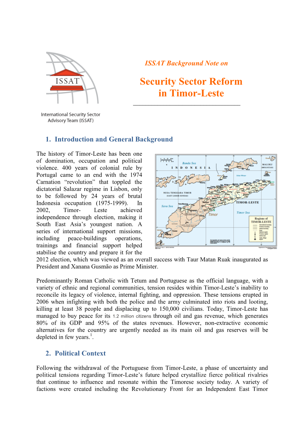 Security Sector Reform in Timor-Leste ______