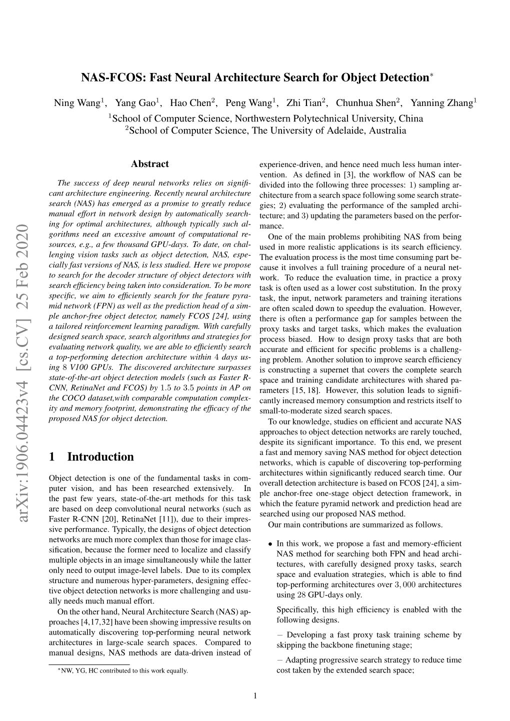 Arxiv:1906.04423V4 [Cs.CV] 25 Feb 2020 Faster R-CNN [20], Retinanet [11]), Due to Their Impres- Our Main Contributions Are Summarized As Follows