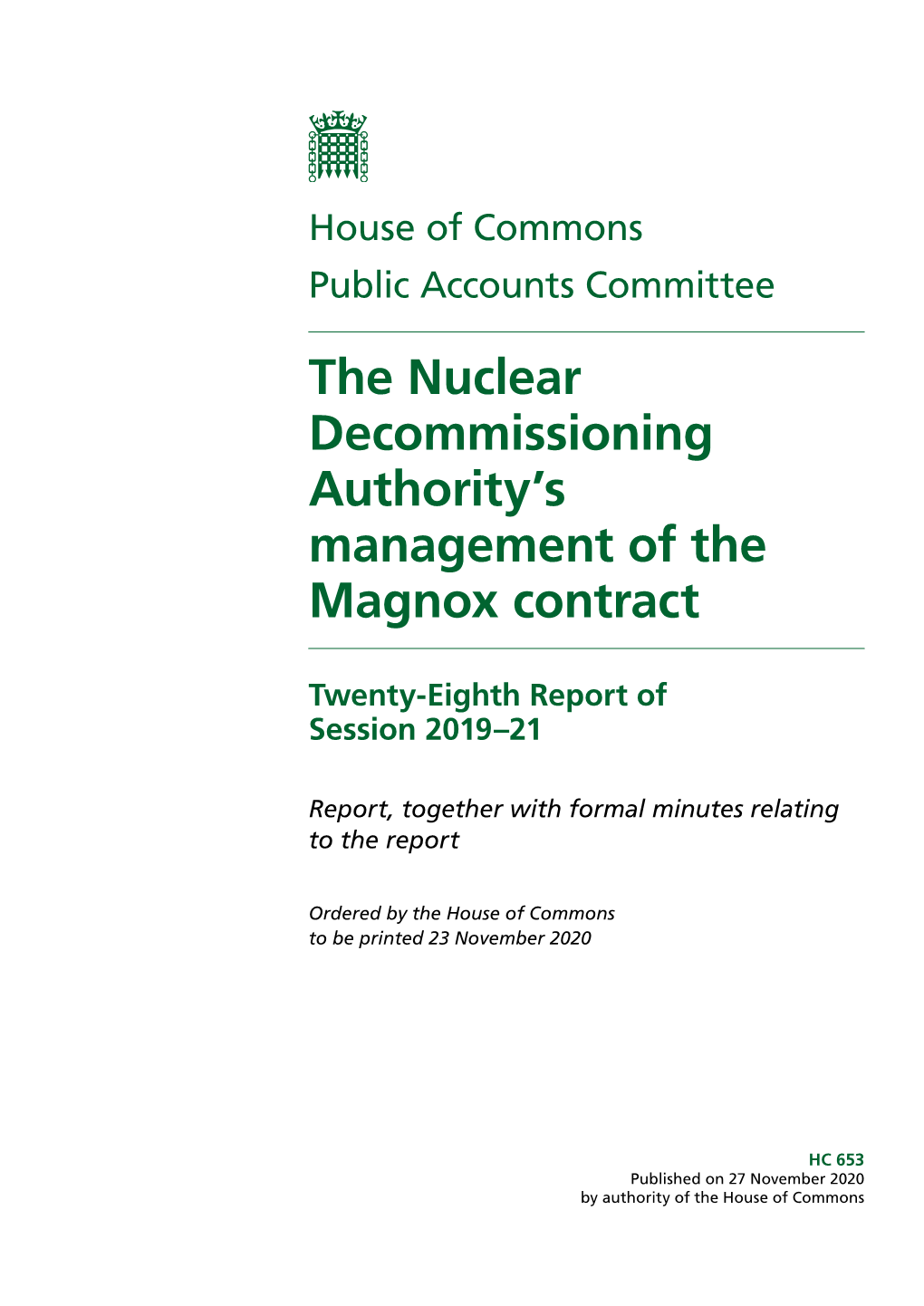 The Nuclear Decommissioning Authority's Management of The