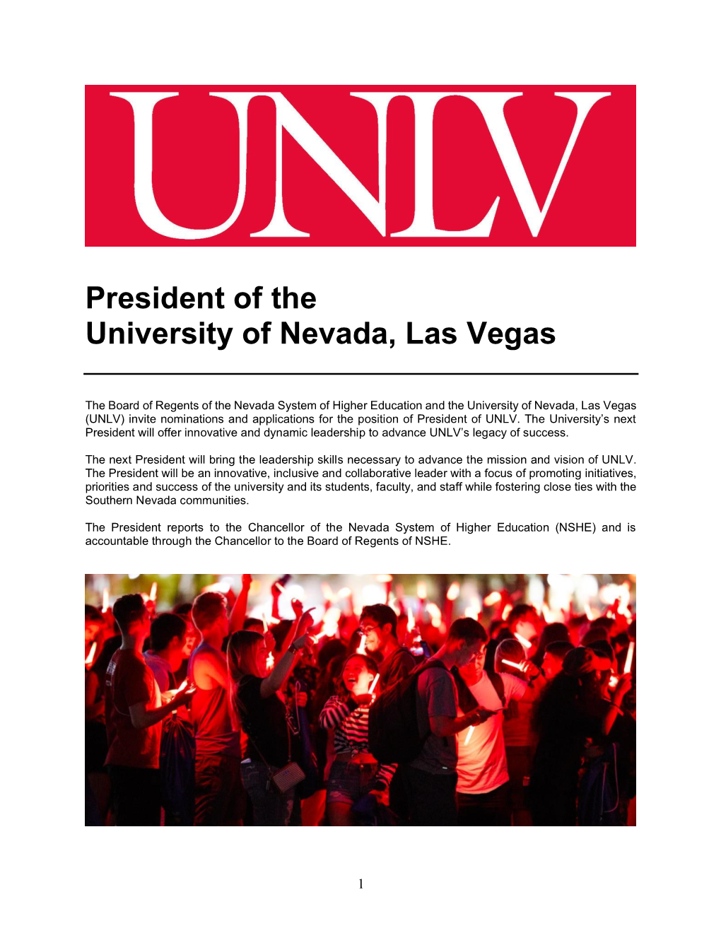 President of the University of Nevada, Las Vegas