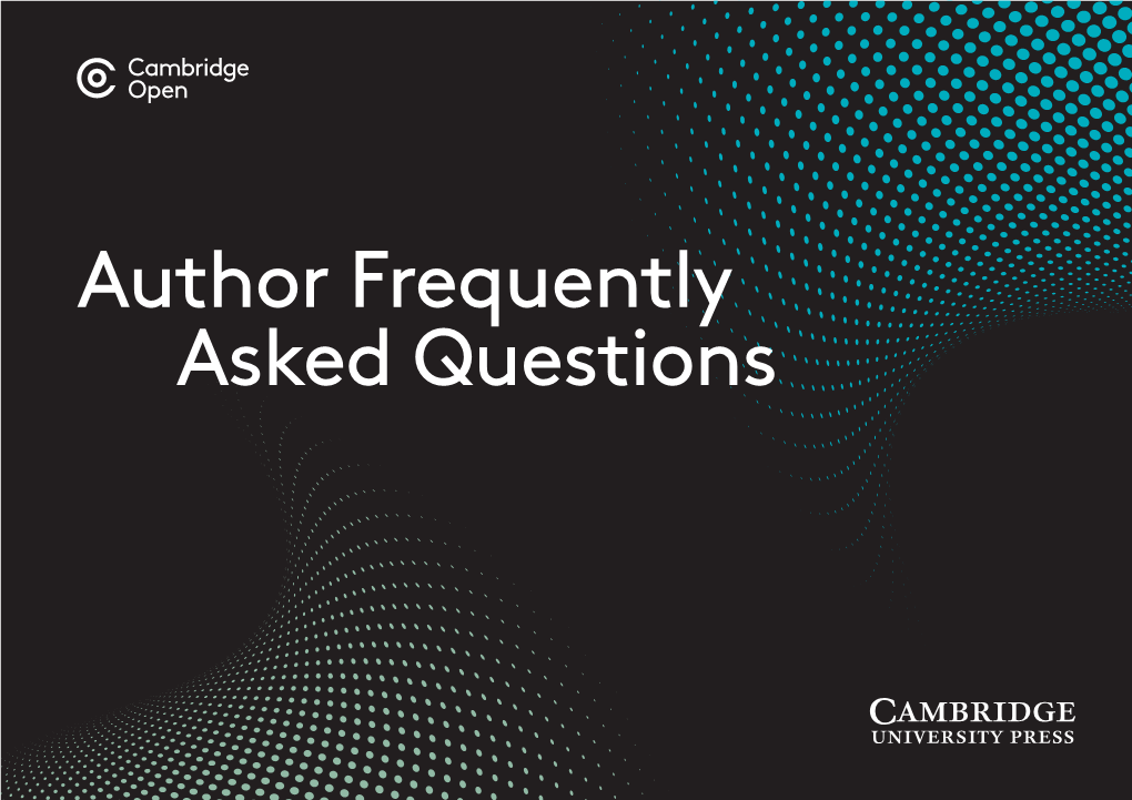 Cambridge Open Author Faqs