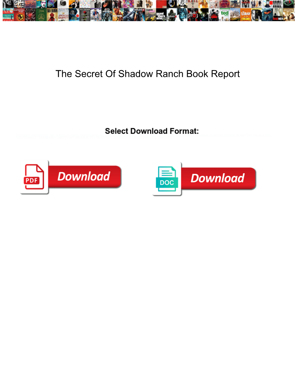 The Secret of Shadow Ranch Book Report