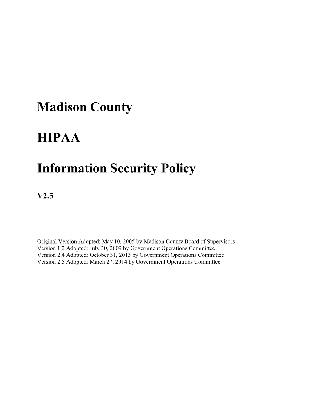 Information Security Policy