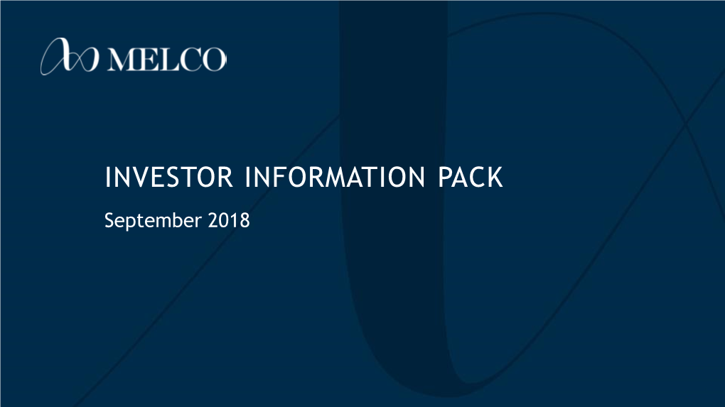 Melco Investor Information Pack