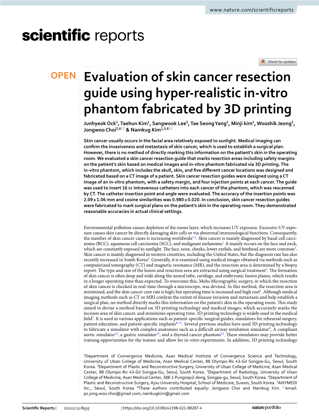 Evaluation of Skin Cancer Resection Guide Using Hyper-Realistic In-Vitro Phantom Fabricated by 3D Printing