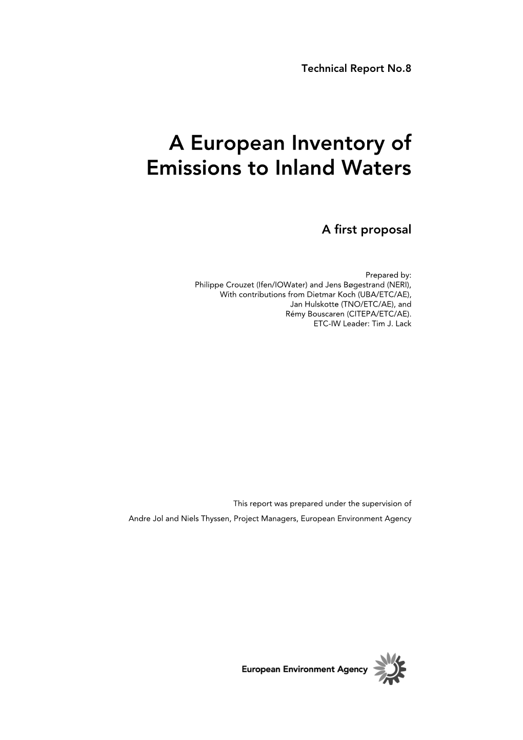 A European Inventory of Emissions to Inland Waters