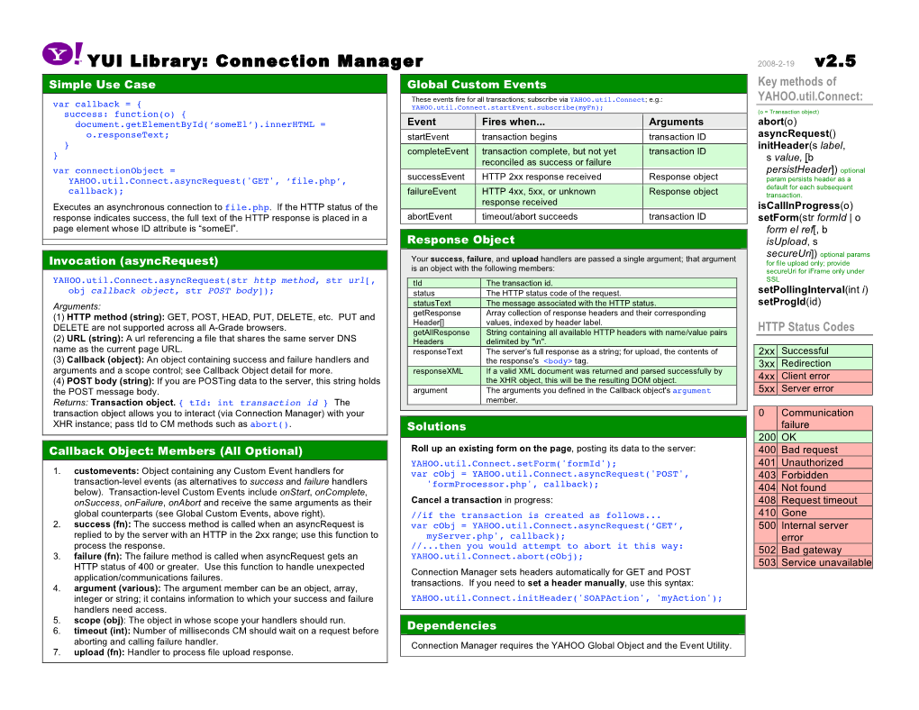 YUI Library: Connection Manager V2.5