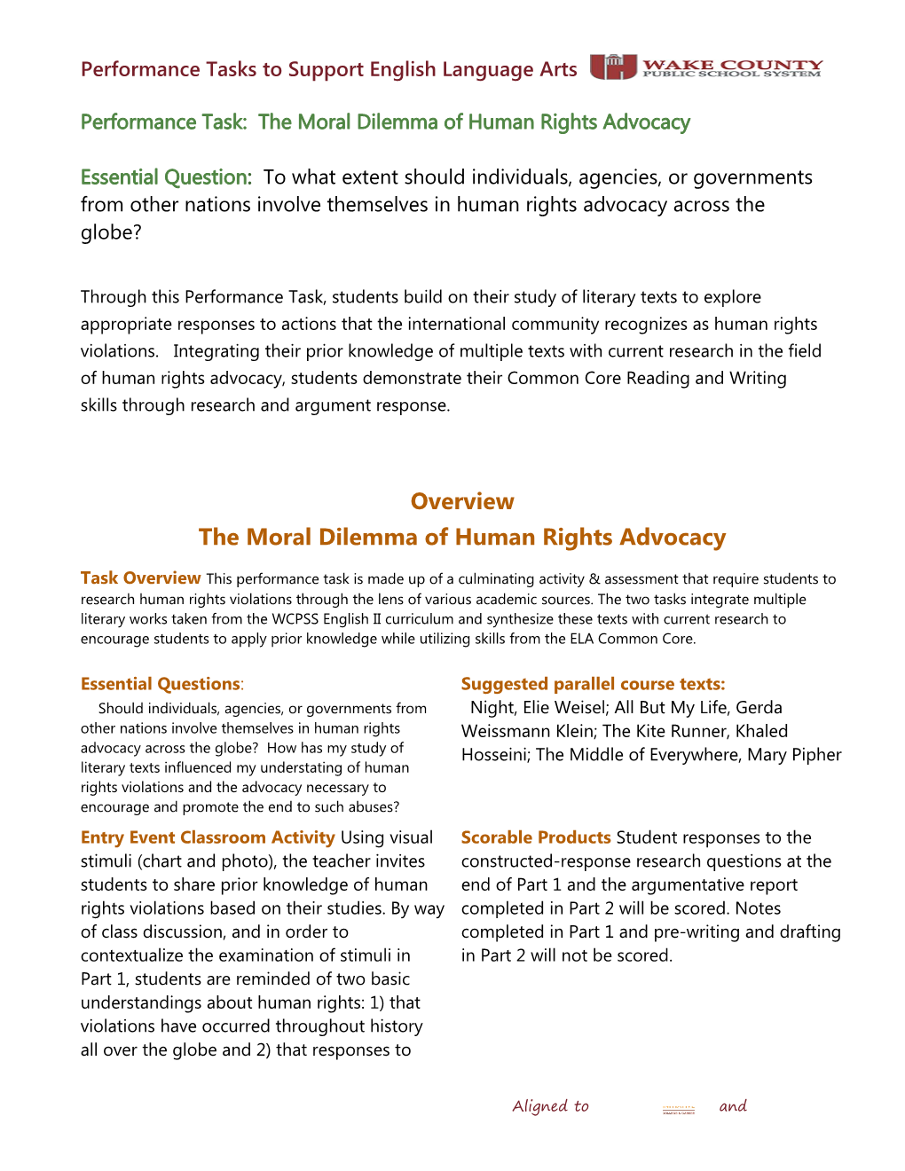 Performance Task: the Moral Dilemma of Human Rights Advocacy