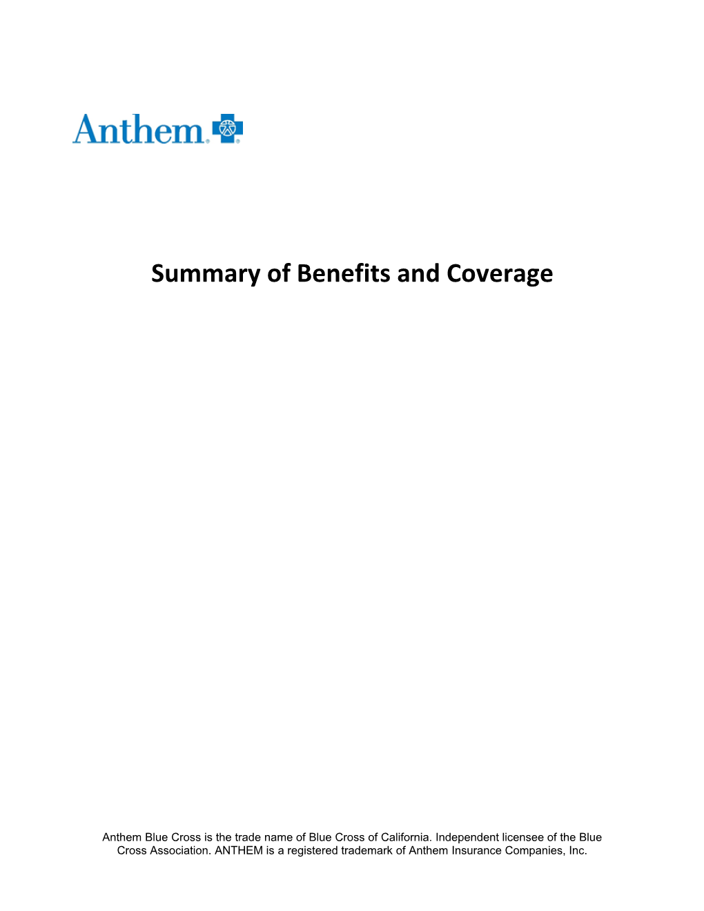 Summary of Benefits and Coverage