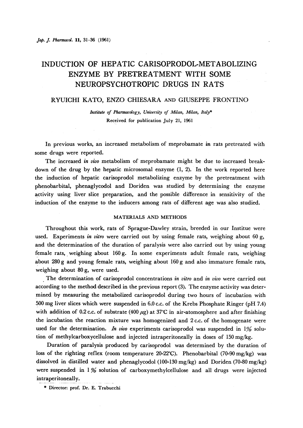 Induction of Hepatic Carisoprodol-Metabolizing Enzyme by Pretreatment with Some Neuropsychotropic Drugs in Rats