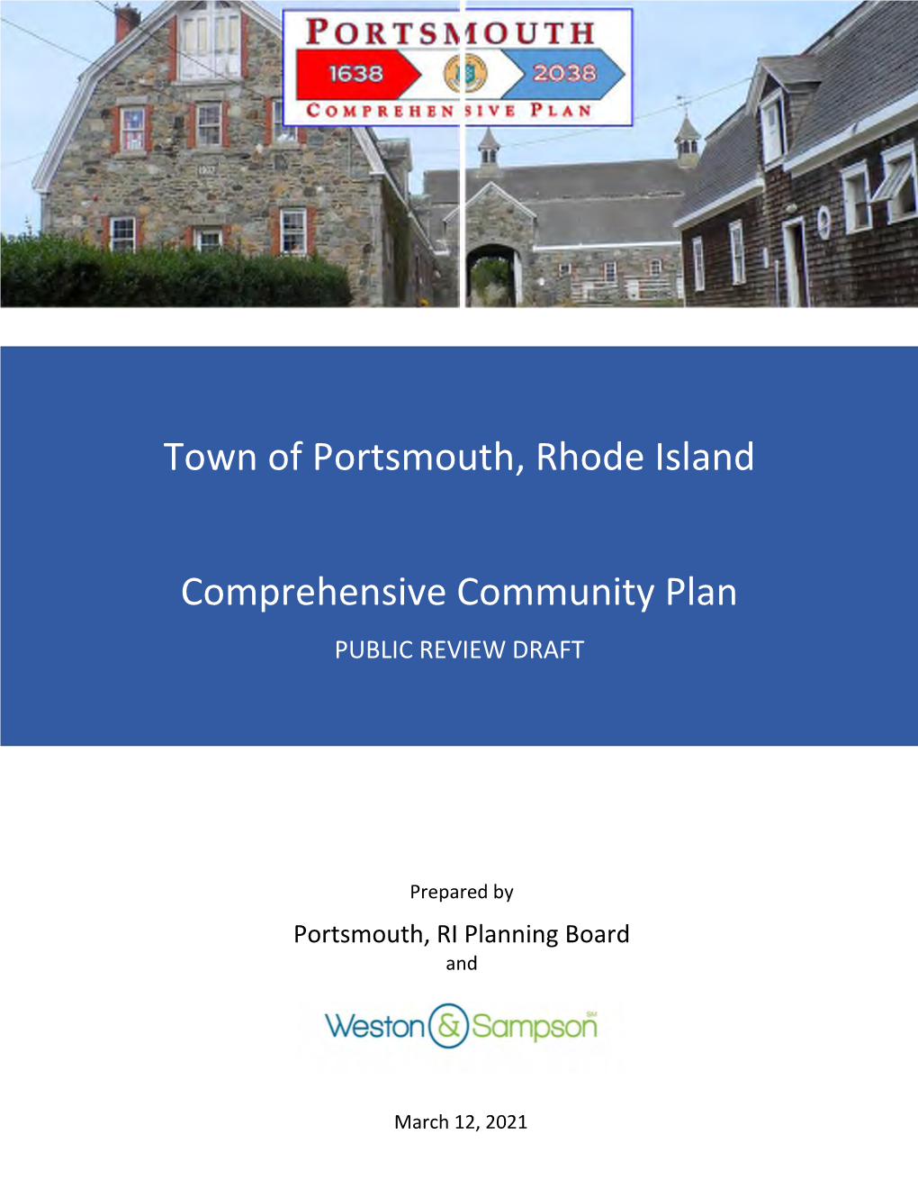 Town of Portsmouth, Rhode Island Comprehensive Community Plan
