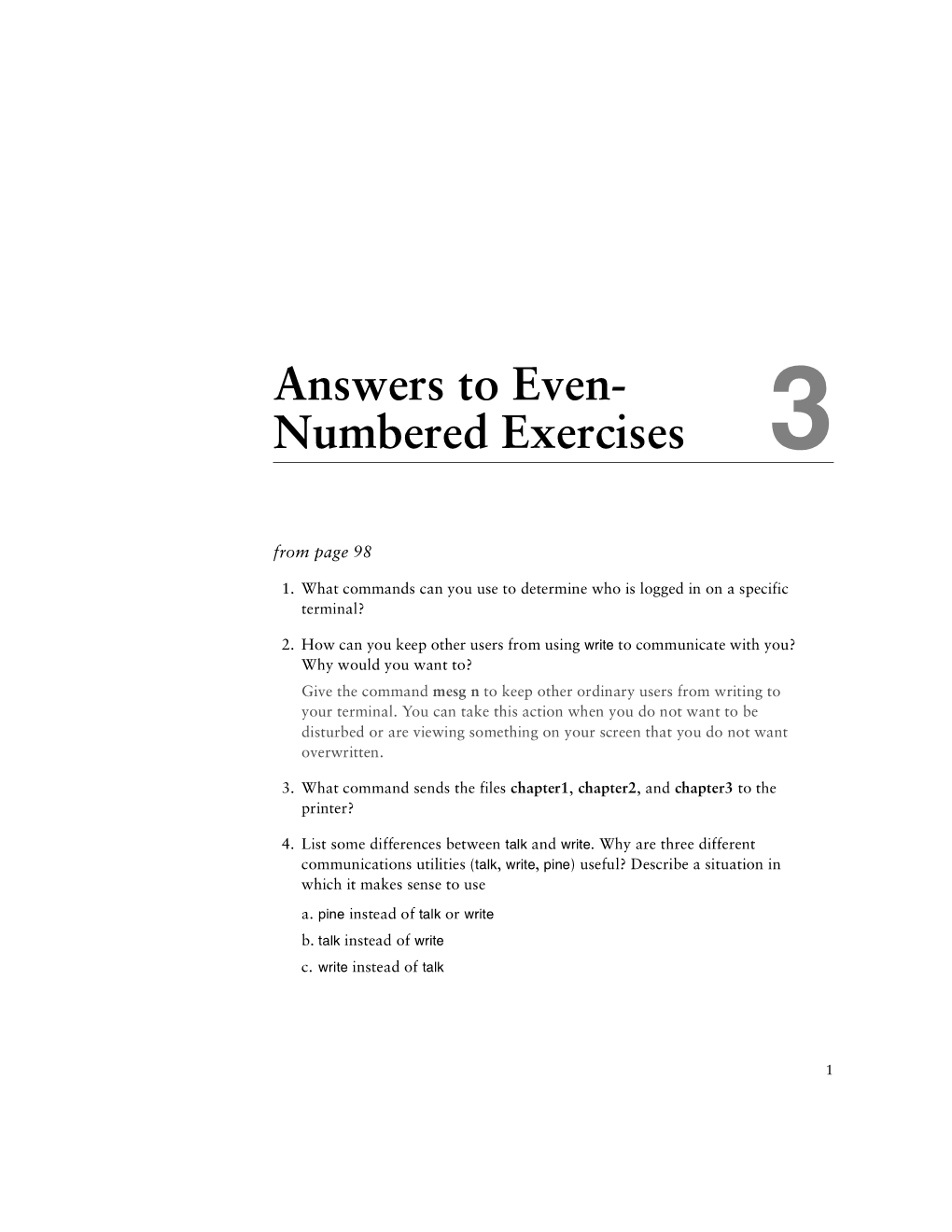 Answers to Even- Numbered Exercises 3