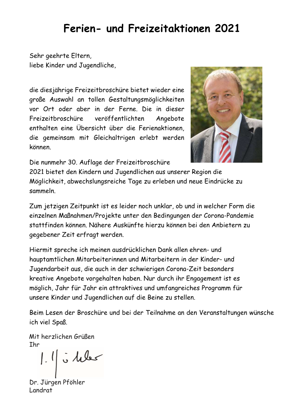 Ferien- Und Freizeitaktionen 2021