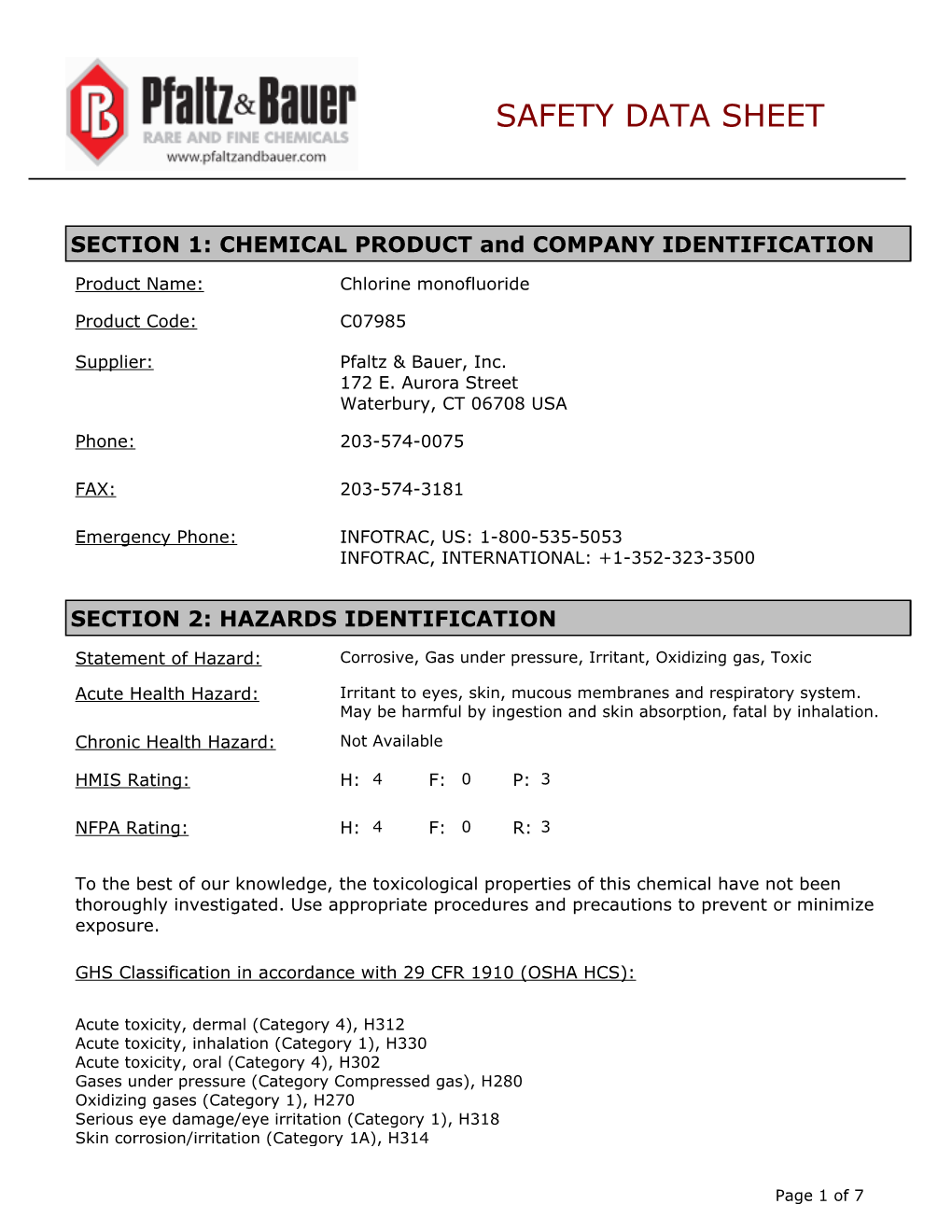 Safety Data Sheet