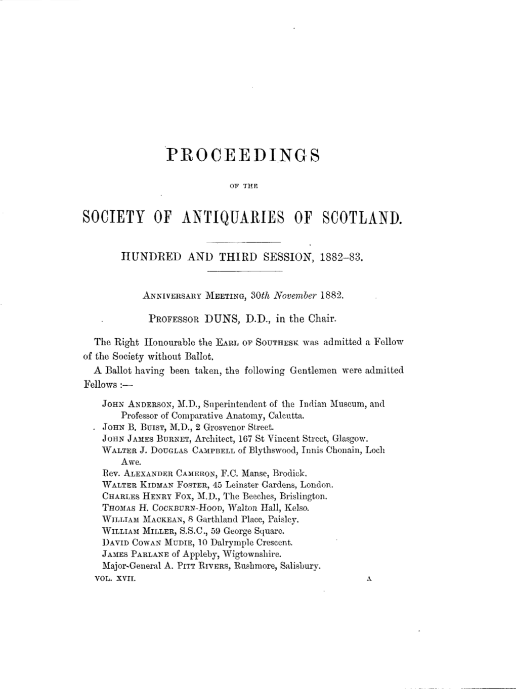 Proceedings Society of Antiquaries of Scotland