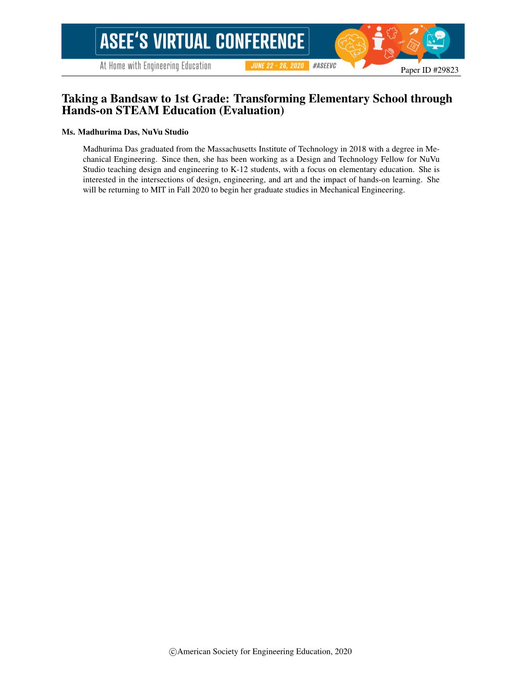 Taking a Bandsaw to First Grade: Transforming Elementary School