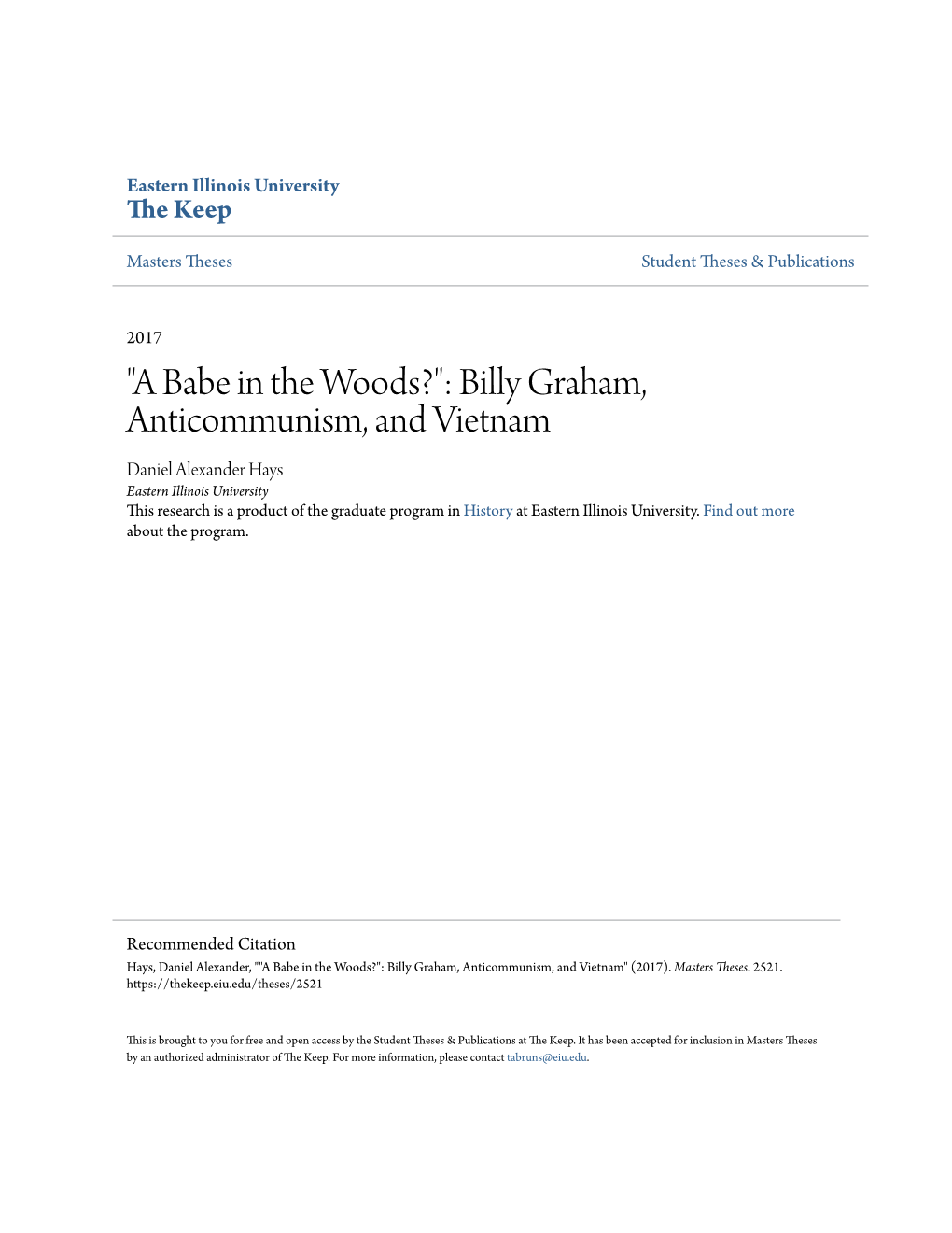 Billy Graham, Anticommunism, and Vietnam