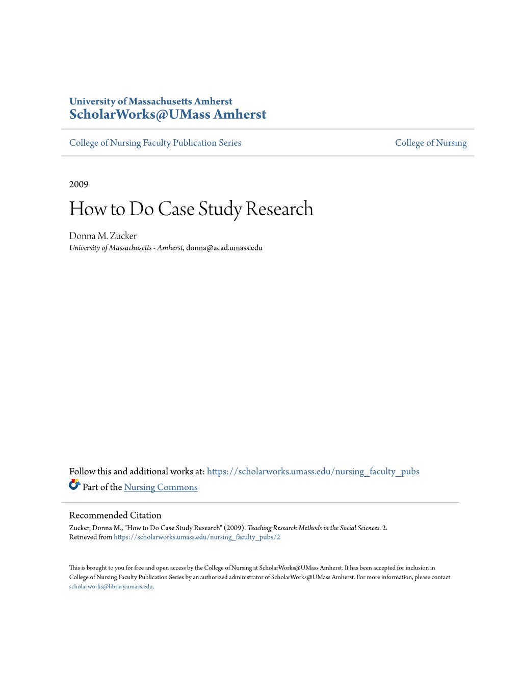 How to Do Case Study Research Donna M