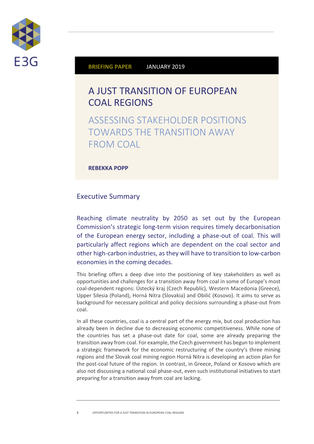 A Just Transition of European Coal Regions