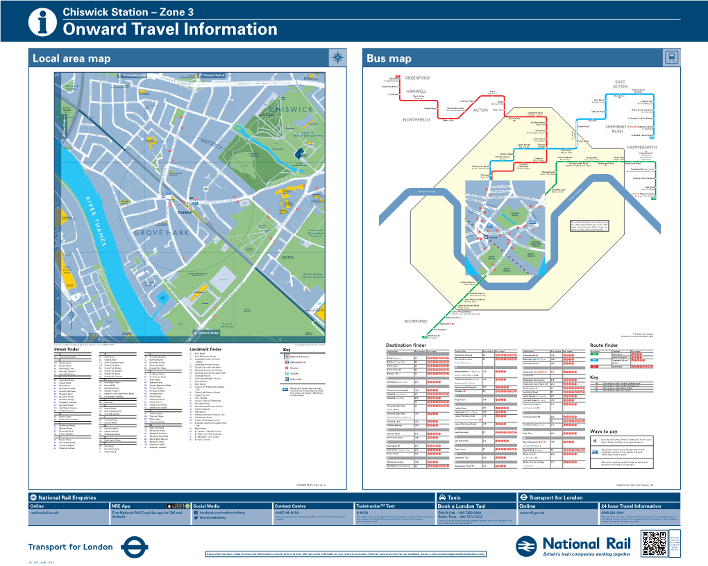 Chiswick Station – Zone 3 I Onward Travel Information Local Area Map Bus Map