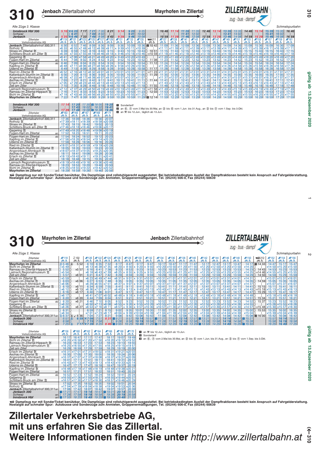 310 Jenbach Zillertalbahnhof Mayrhofen Im Zillertal 310 Alle Züge 2