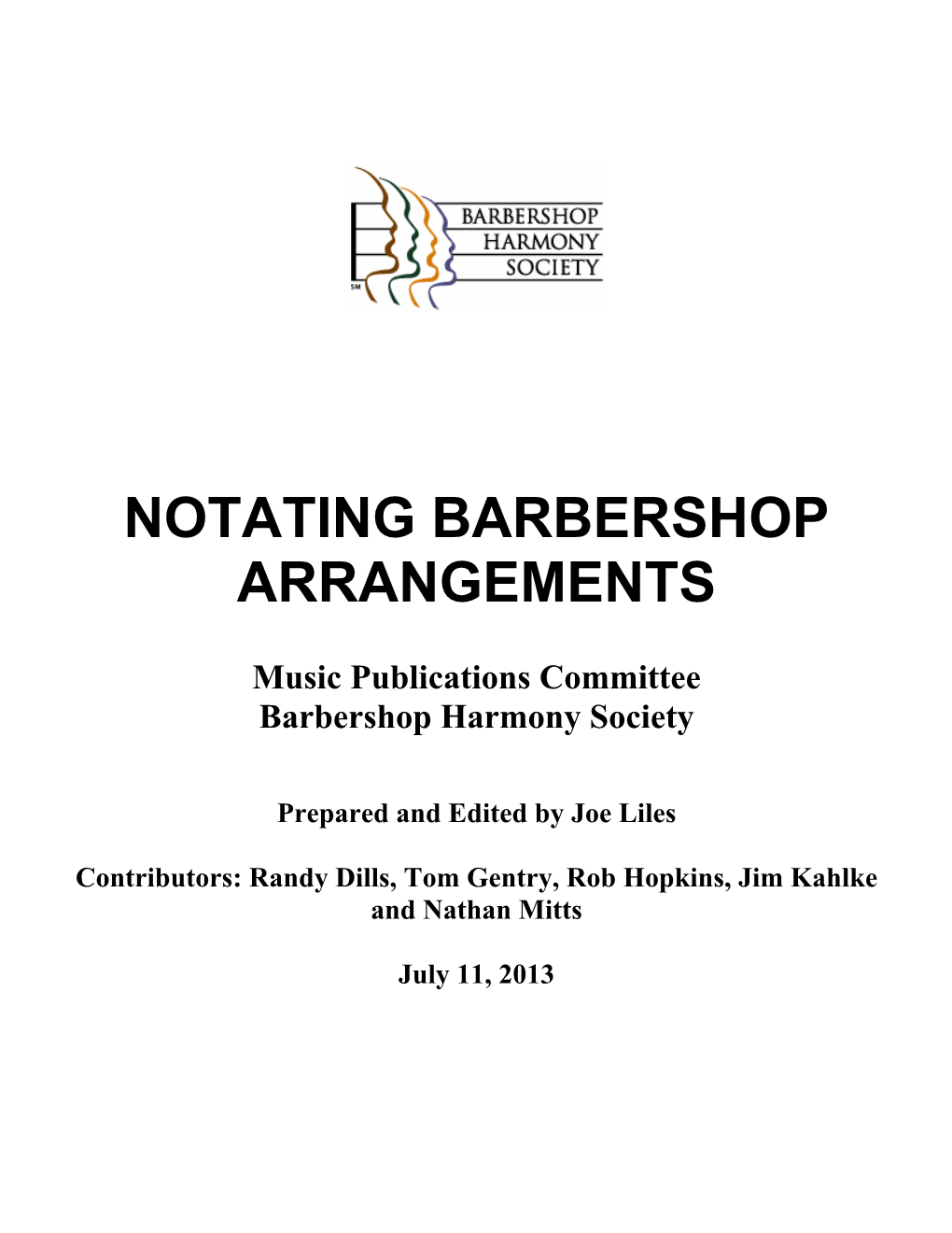 Notating Barbershop Arrangements