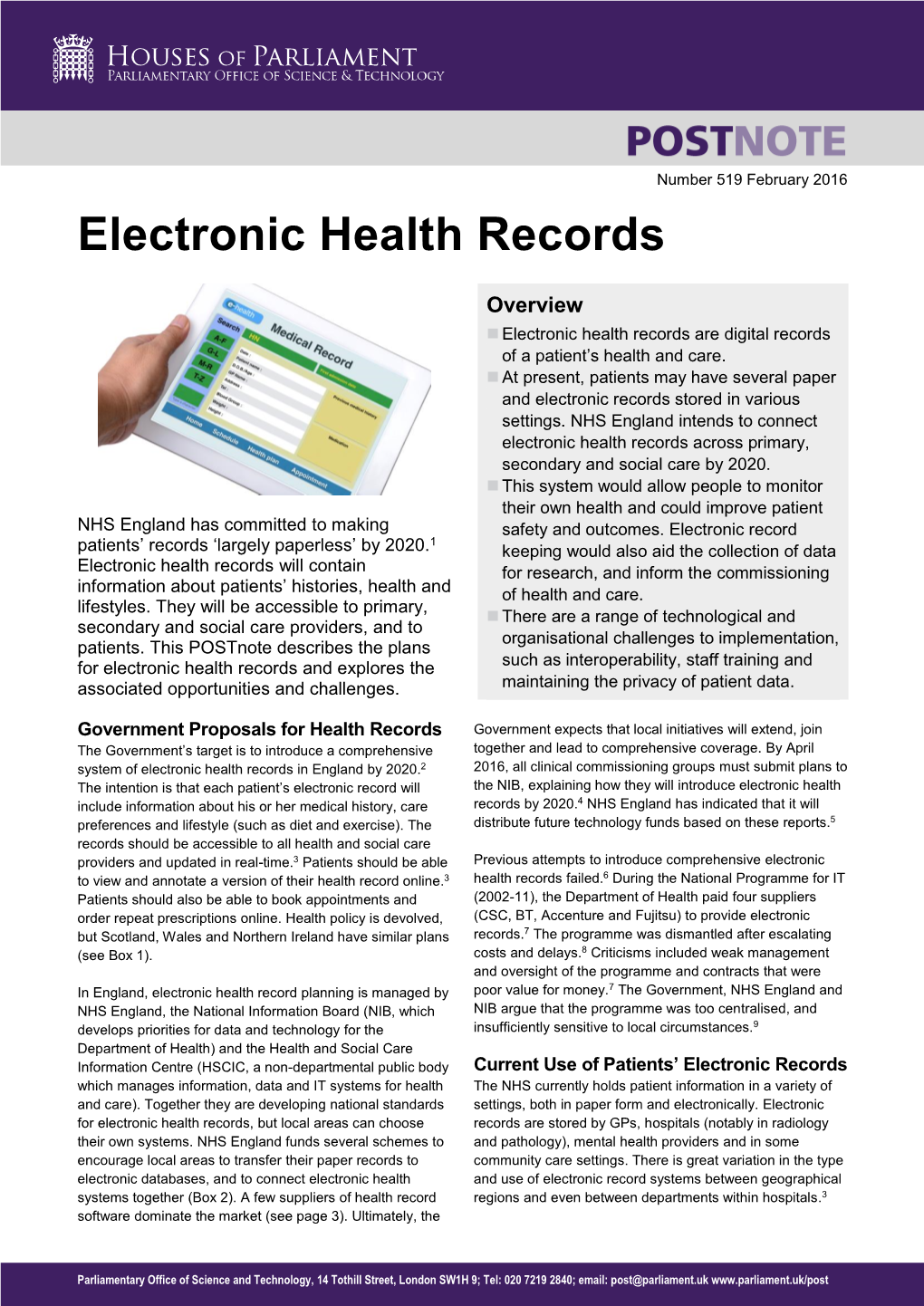 Electronic Health Records