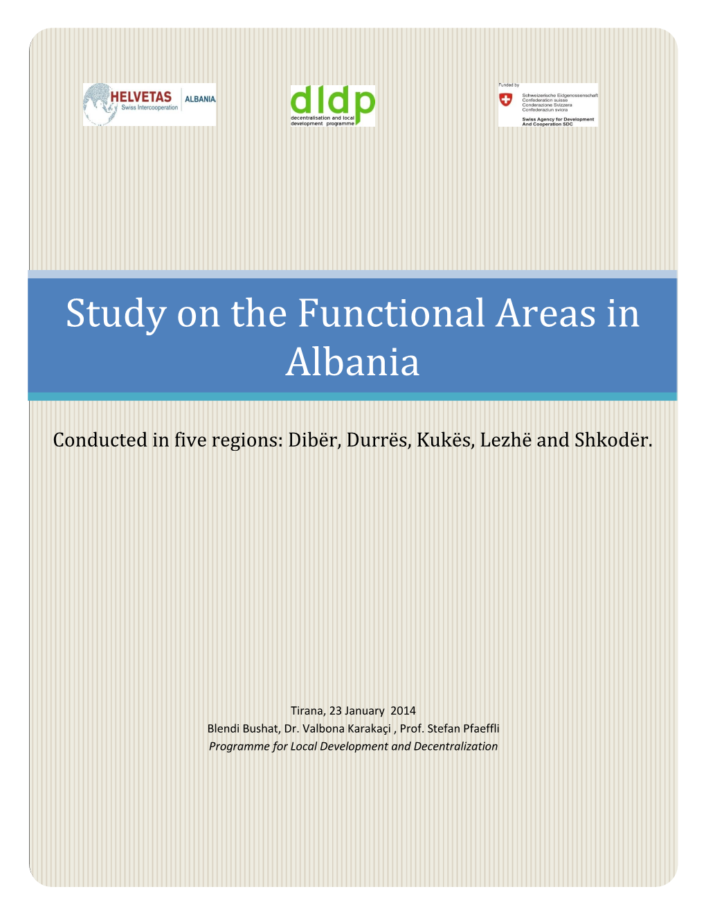 Study on the Functional Areas in Albania