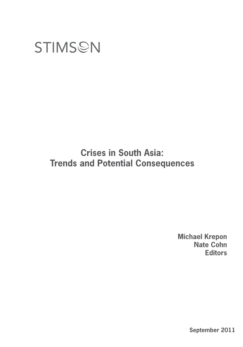 Crisesinsouthasia: Trendsandpotentialconsequences