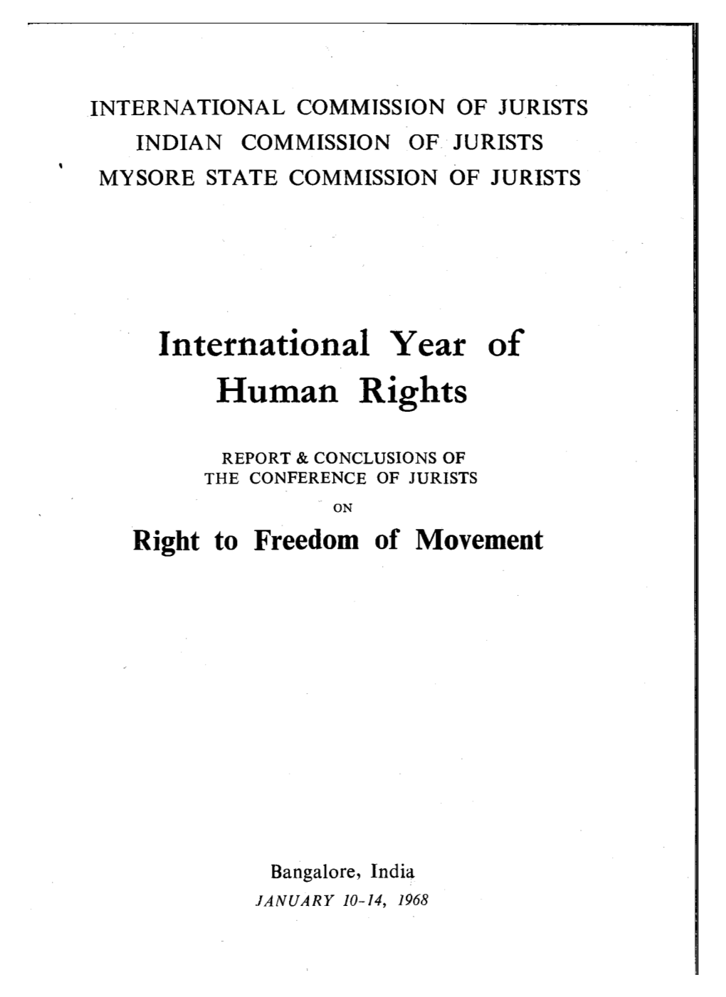 Right to Freedom of Movement-Seminar Report-1968-Eng