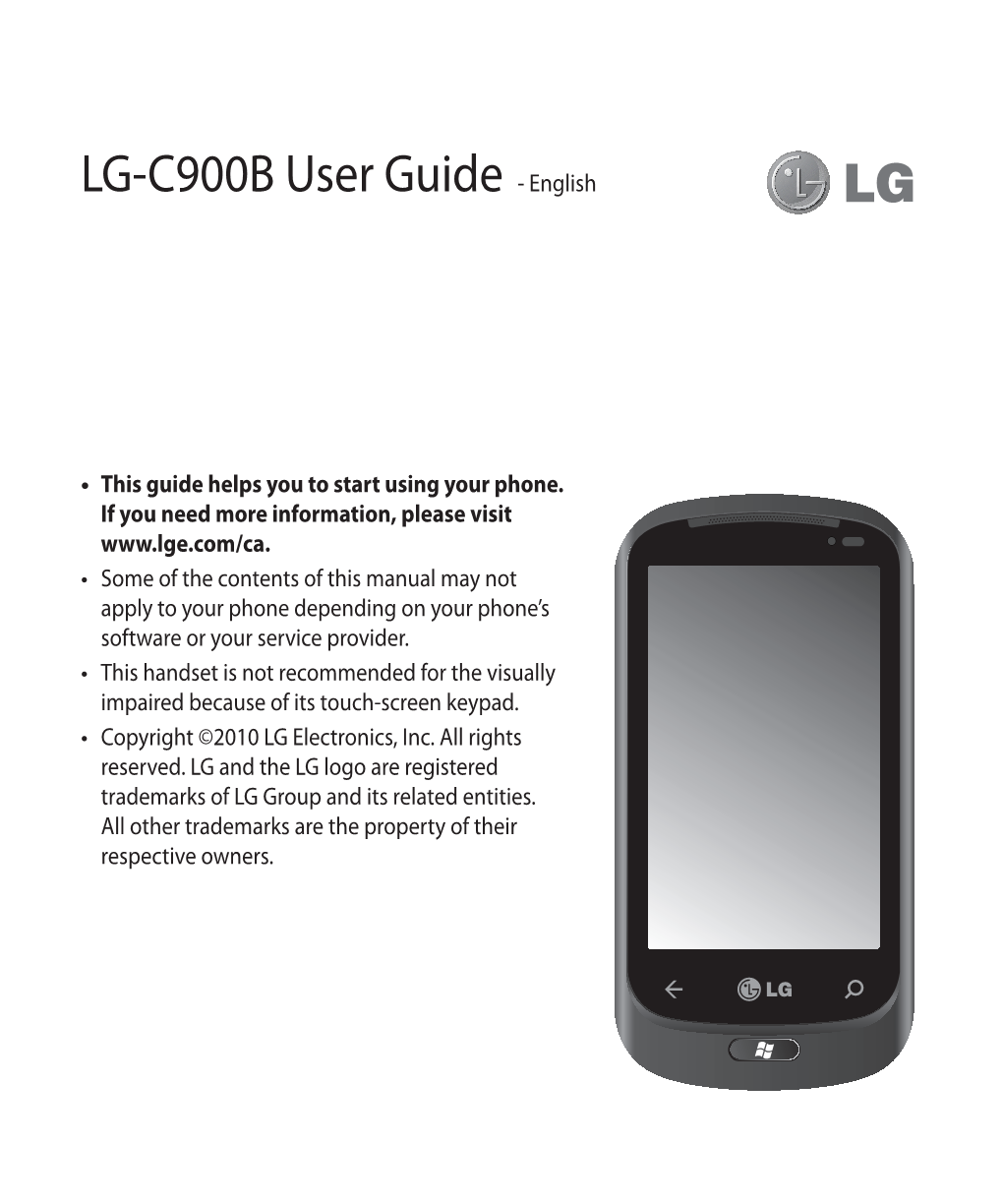 LG-C900B User Guide - English