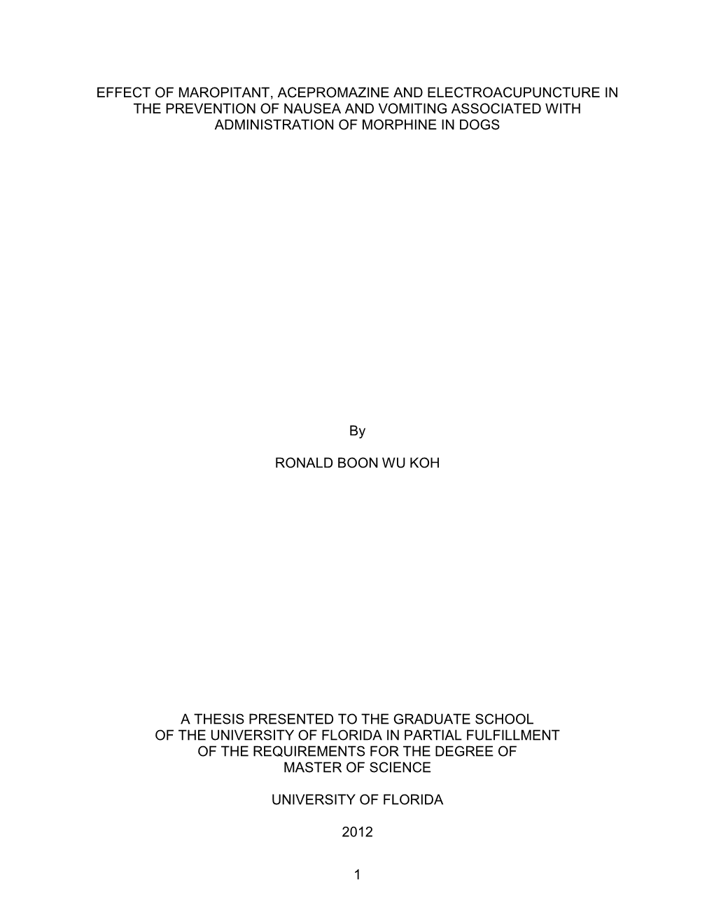 University of Florida Thesis Or Dissertation Formatting