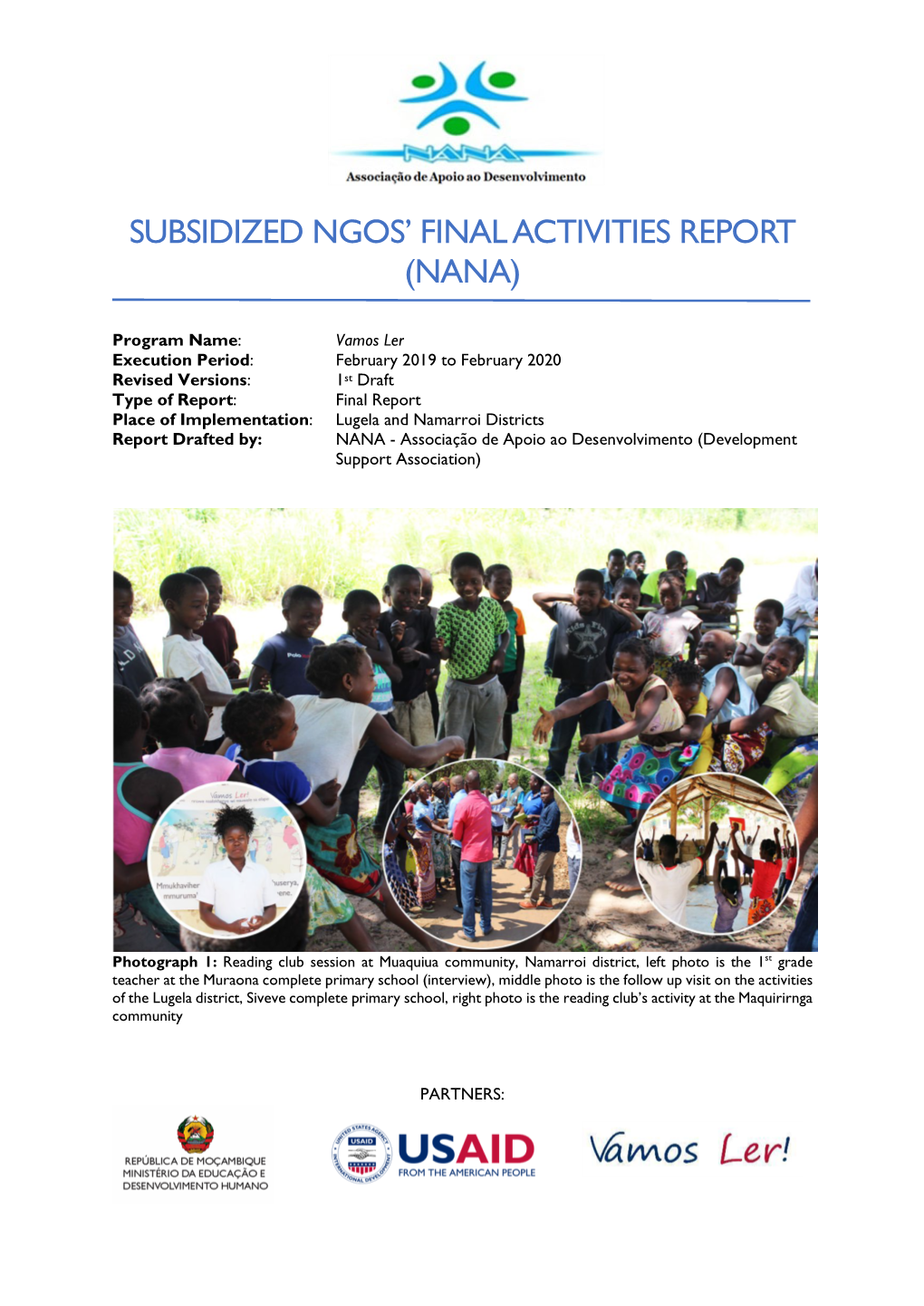 Subsidized Ngos' Final Activities Report