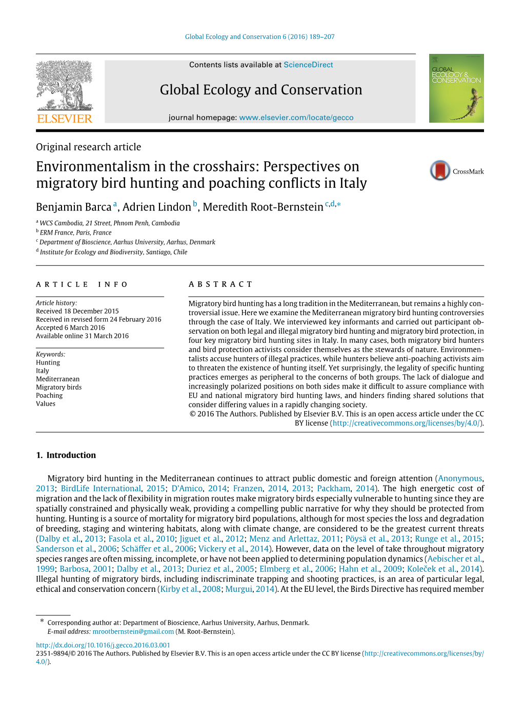 Perspectives on Migratory Bird Hunting and Poaching Conflicts in Italy