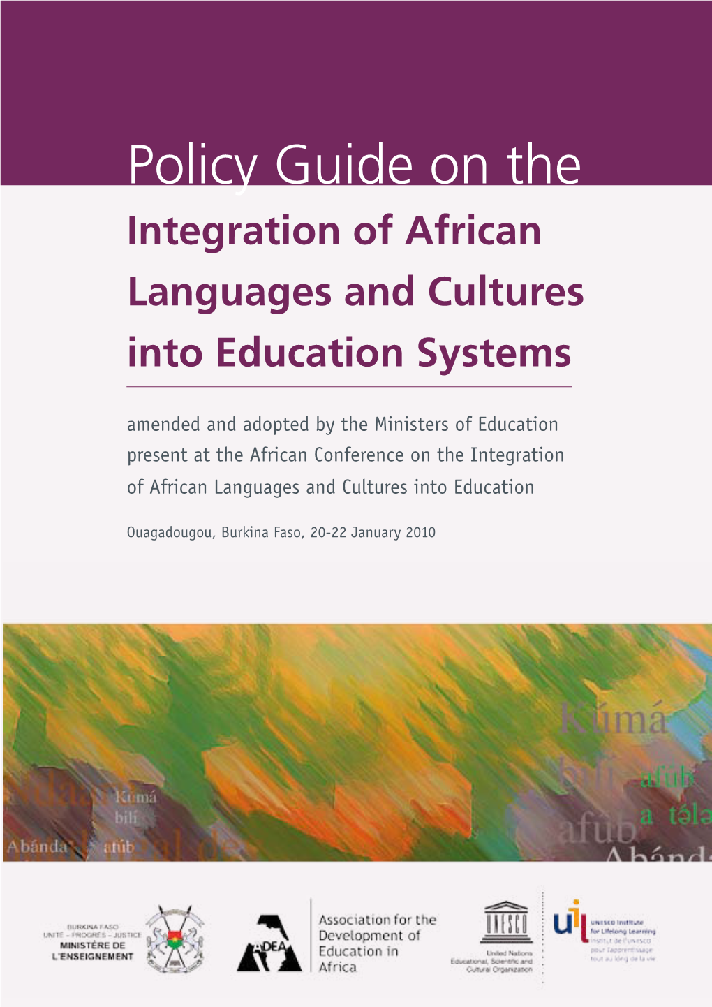 Policy Guide on the Integration of African Languages and Cultures Into