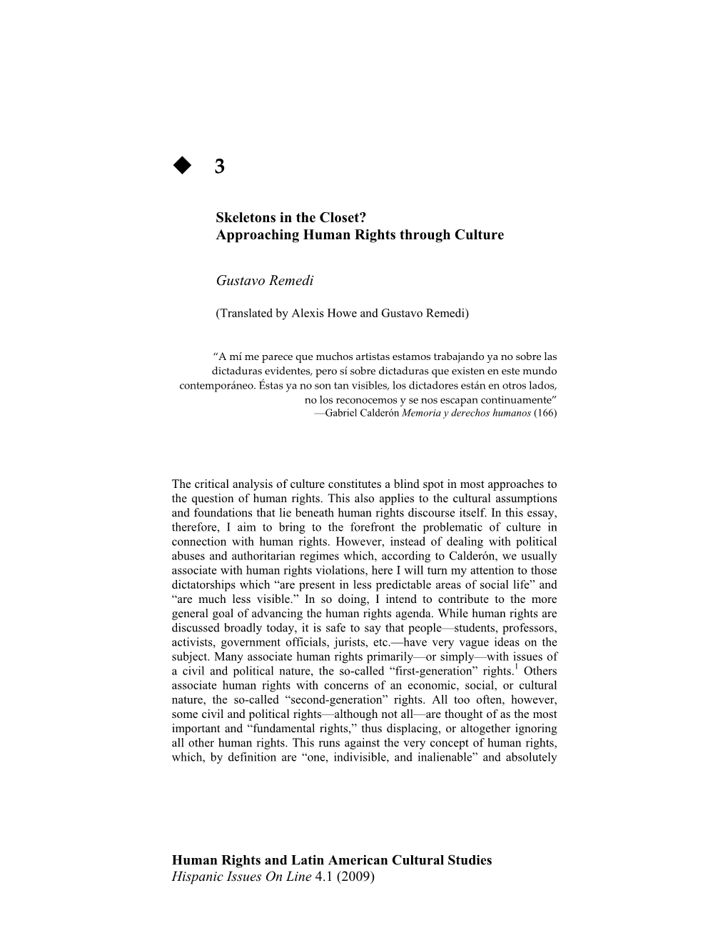 Skeletons in the Closet? Approaching Human Rights Through Culture