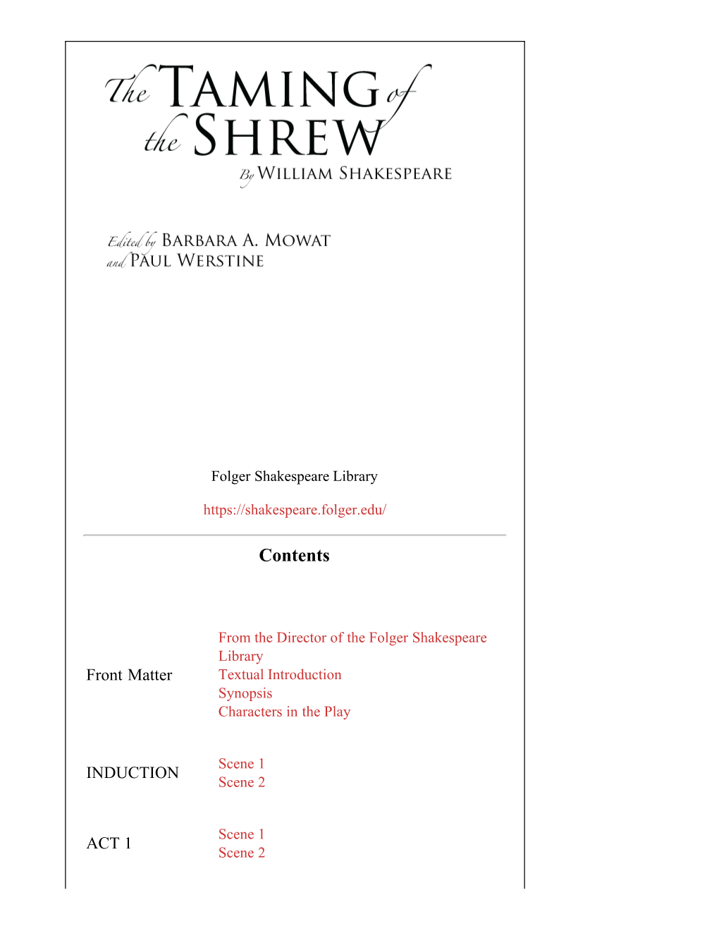 The Taming of the Shrew