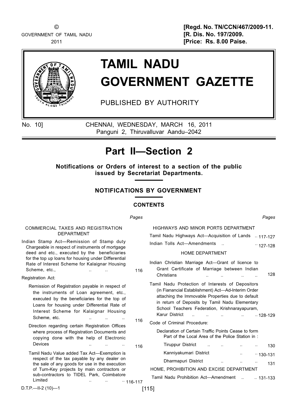 Tamil Nadu Government Gazette