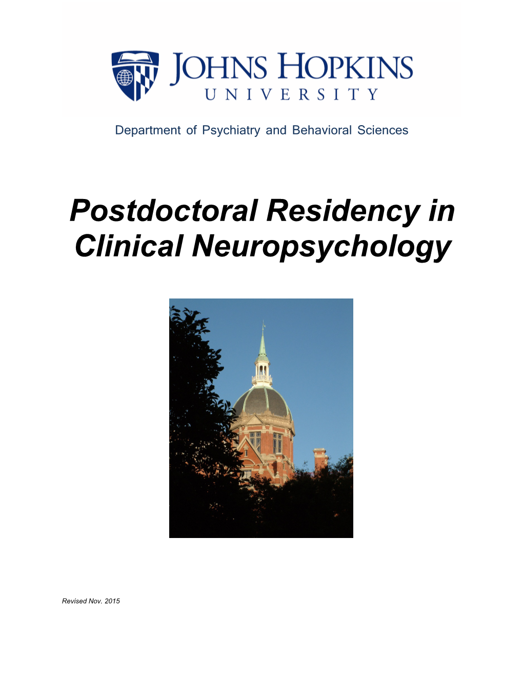 Postdoctoral Residency in Clinical Neuropsychology