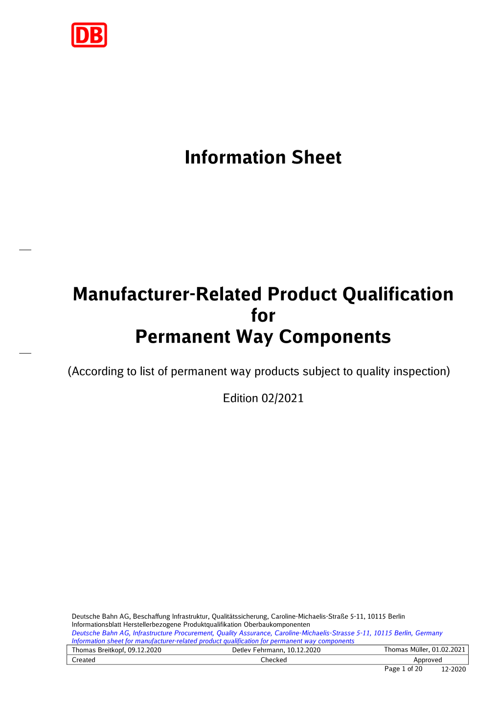 Information Sheet Manufacturer-Related Product