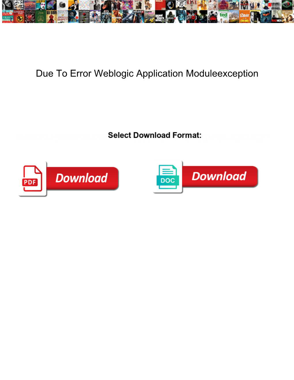 Due to Error Weblogic Application Moduleexception