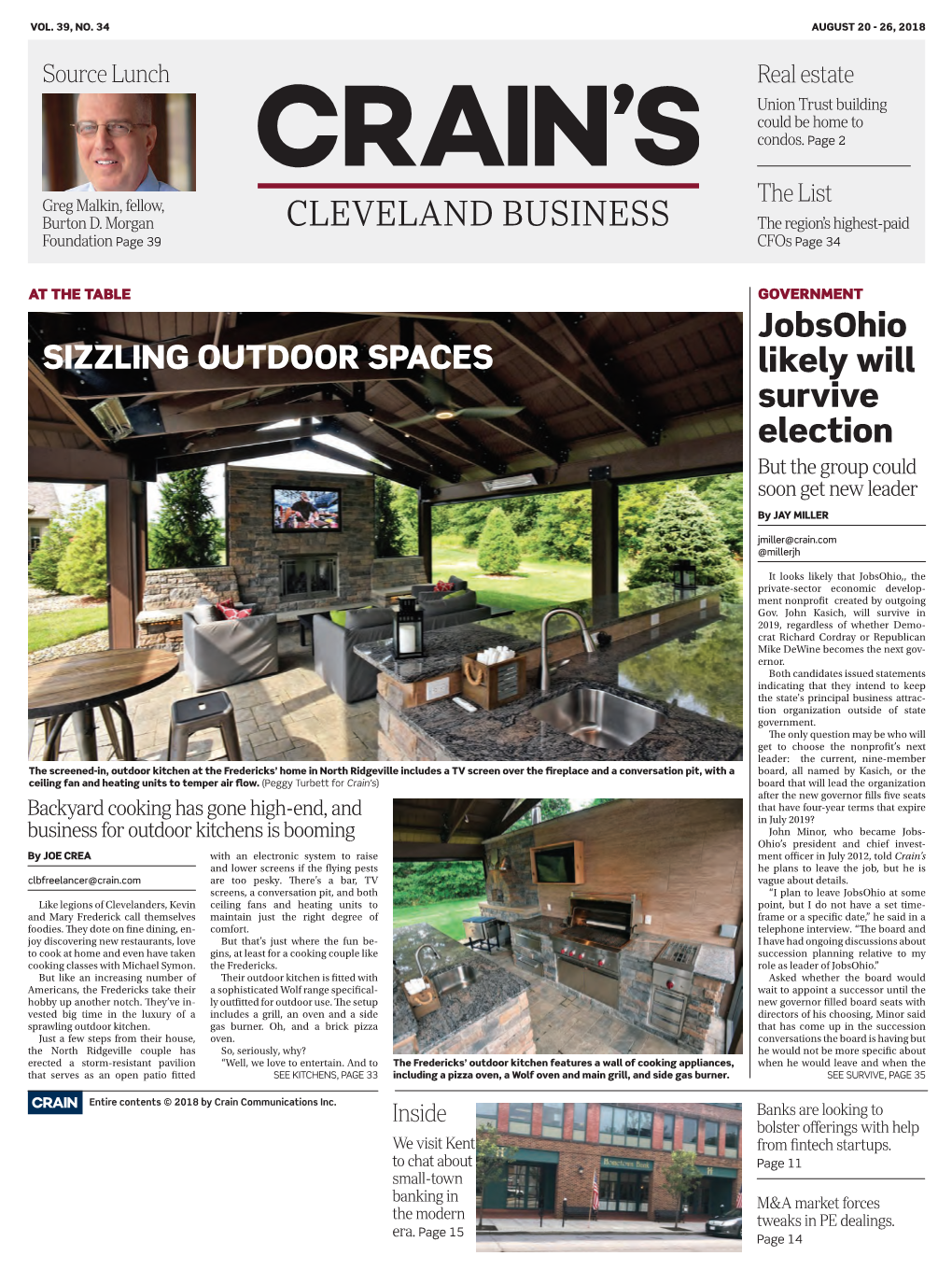 CLEVELAND BUSINESS the Region’S Highest-Paid Foundation Page 39 Cfos Page 34