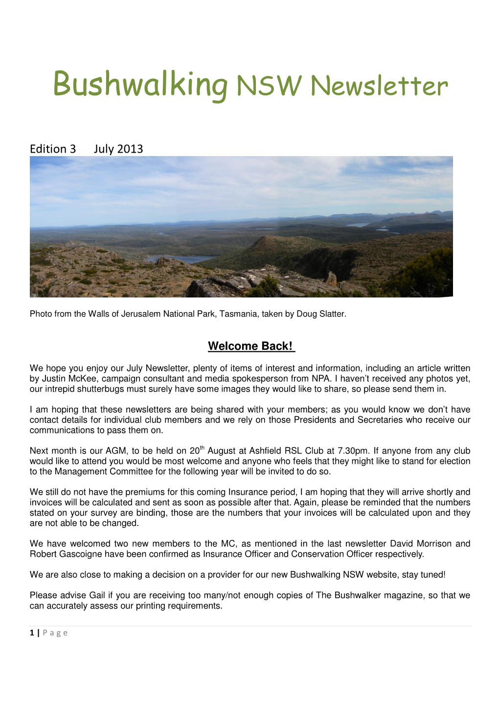 Newsletter 03 July 2013
