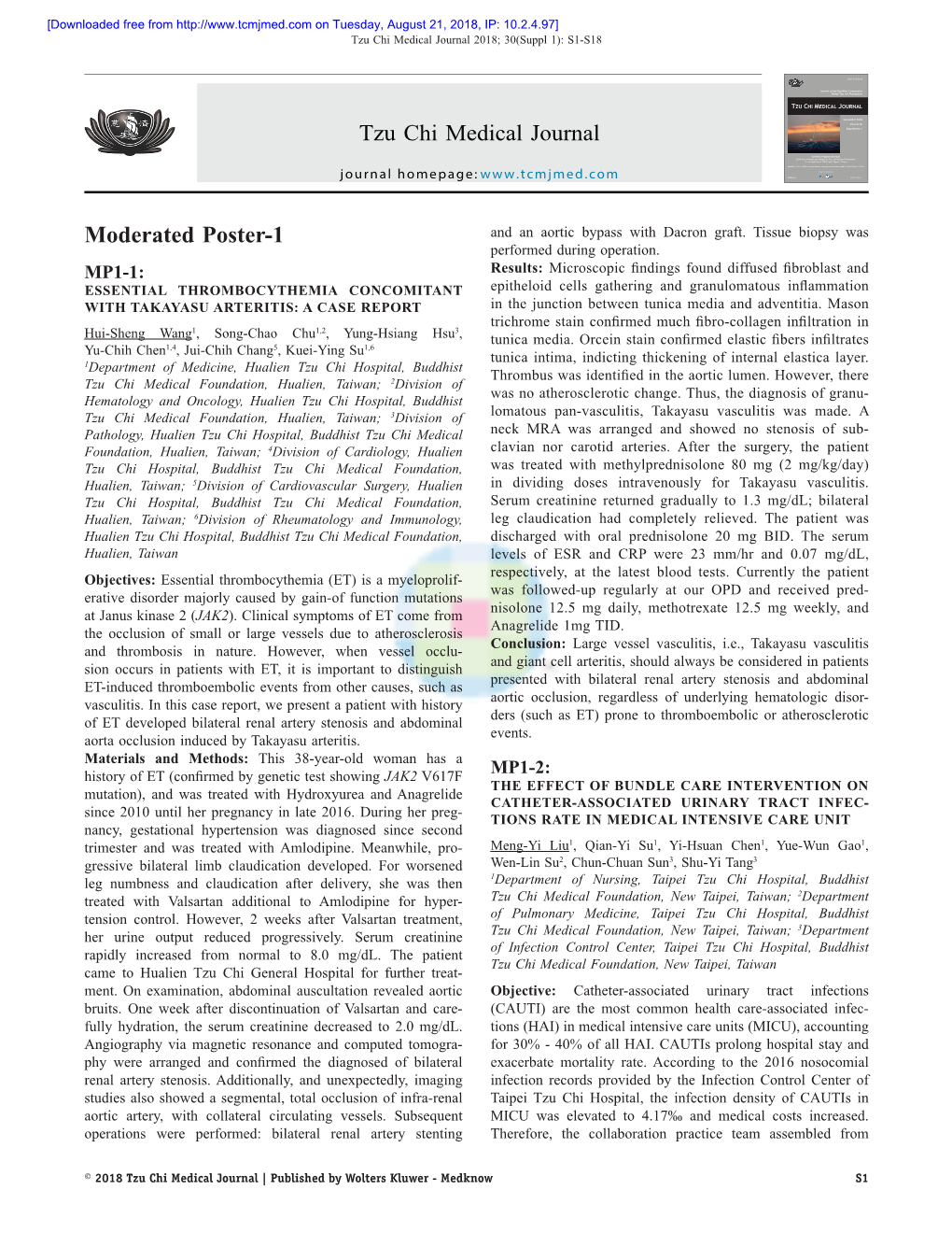 Moderated Poster-1 and an Aortic Bypass with Dacron Graft