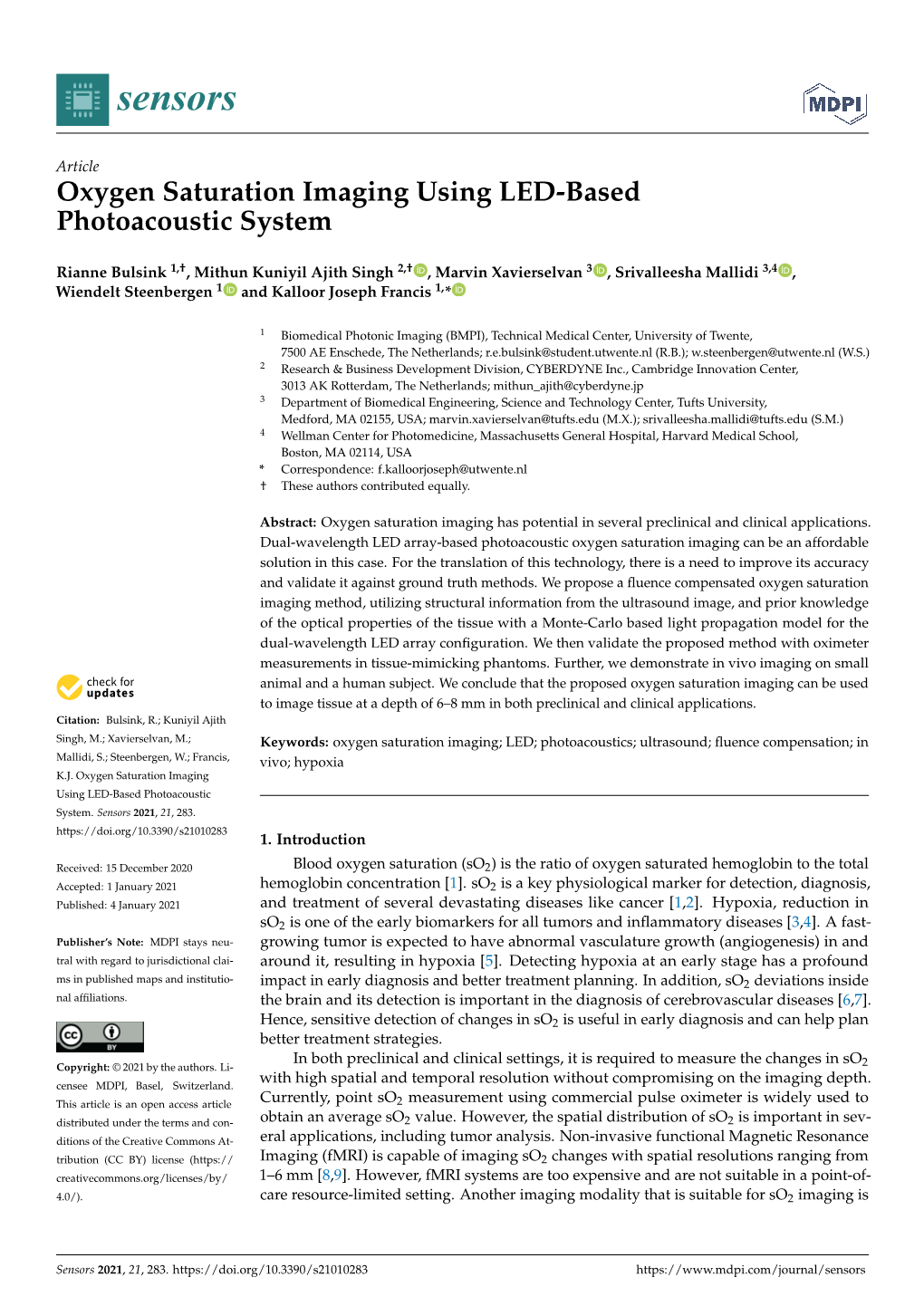 Oxygen Saturation Imaging Using LED-Based Photoacoustic System