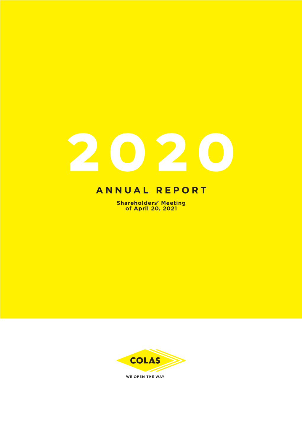 ANNUAL REPORT Shareholders’ Meeting of April 20, 2021