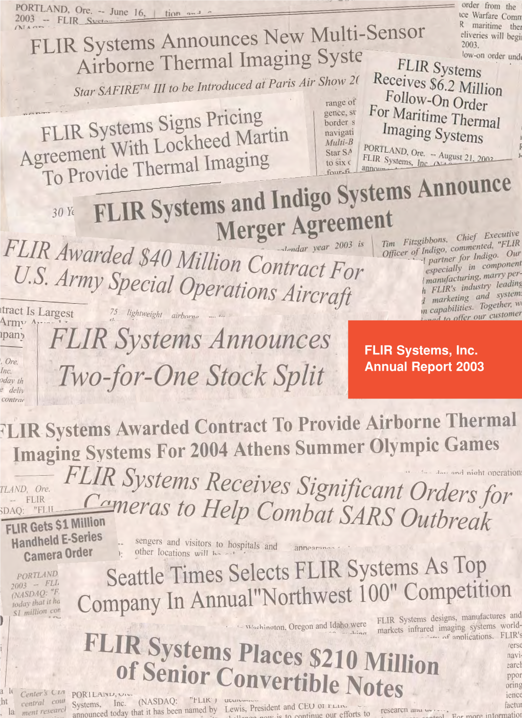 FLIR Systems, Inc. Annual Report 2003 FLIR Systems, Inc